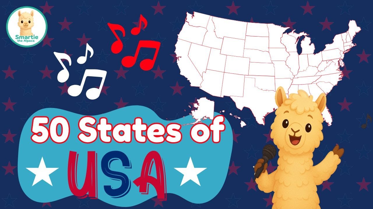 50 States of USA SONG for Kids 🇺🇸| Smartie the Alpaca | America