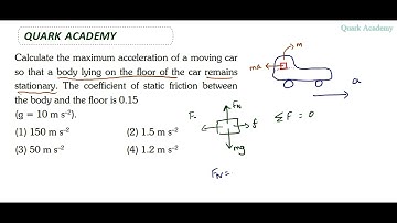 Calculate the maximum acceleration of a moving car so that a body lying on the floor of the car