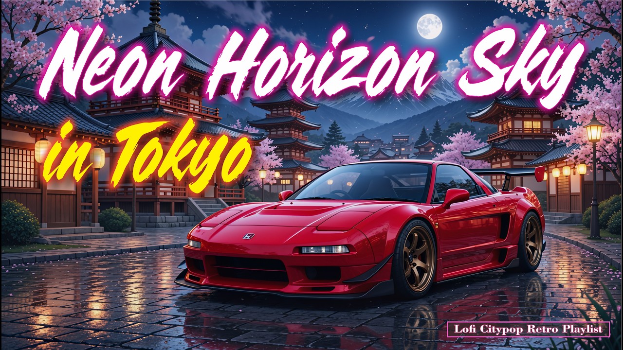 Neon Horizon Sky in Tokyo - 80s and 90s Japan Citypop Lofi