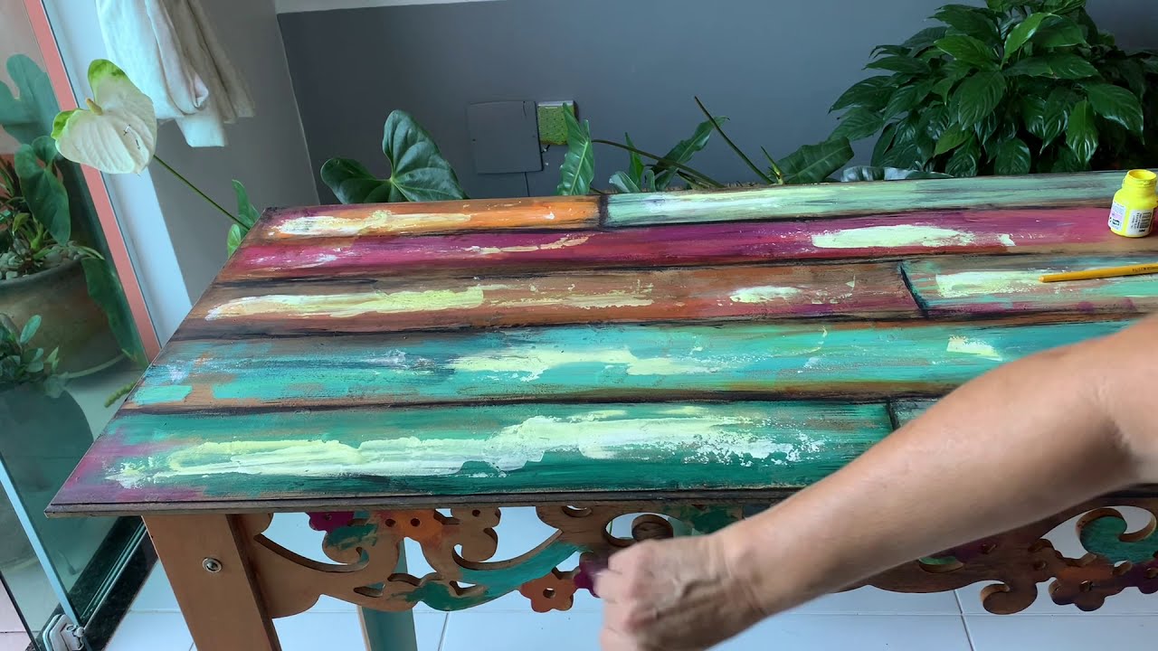 Como fazer pintura efeito madeira de DEMOLIÇÃO : falso ripado no mdf diy