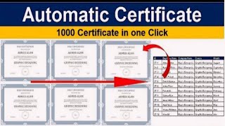 Automatic Certificate using EXCEL Data | Certificate in Excel | Advance Excel