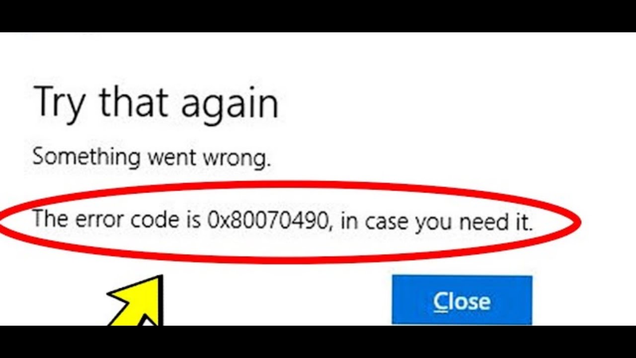 Fix Error Code 0x80070490 In windows 10 - YouTube