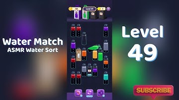 Water Match Level 49 Walkthrough 💧🎮 | Water Match ASMR Water Sort | Solutionguruji