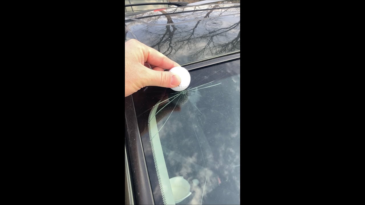 Golf Ball Hits Windshield! YouTube