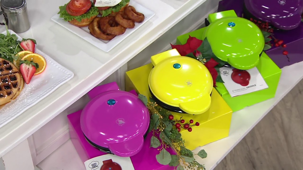 Yes Chef! Set of 3 Personal Waffle Makers w/ Gift Boxes on QVC