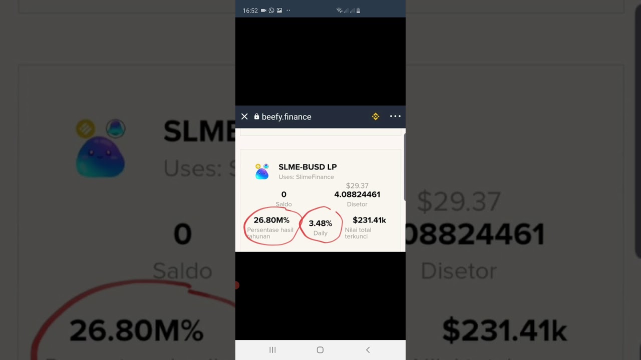 (ROI 26.8juta%) Panduan Farming Slime-BUSD di BEEfy finance, Update 14 Maret 2021.