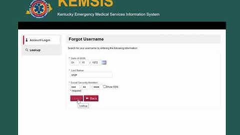 KEMSIS How-to: Forgot Username-Password