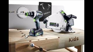 Product presentation Festool plunge-cut saw toy TY-TSC 577398 Cordless drill toy TY-TPC 577397