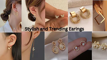 Top Stylish Light Weight Gold Earing 2023-24,  Hoop Style Earing, Tops , Drop Stud Earing Designs