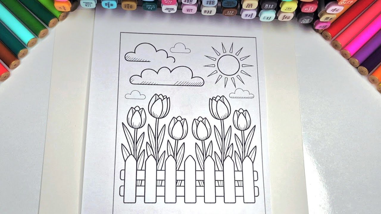 So Cozy & Happy! | Color with Me | Cute Spring Garden Coloring Book | Relaxing Soft Vibes