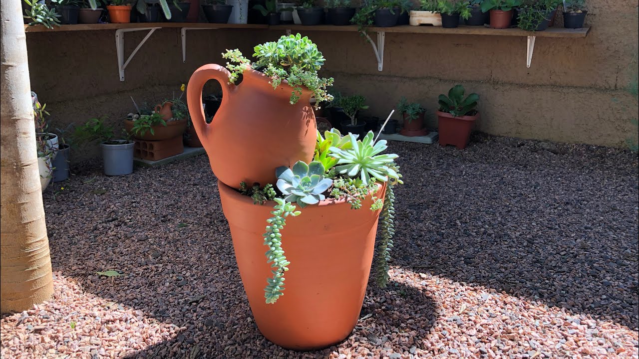 Suculentas - Vasos Sobrepostos + Como fazer um ótimo sistema de drenagem