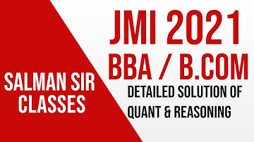 Answer Key |JMI 2021 BBA| B.Com| Detailed solutions of Maths and Reasoning Questions| JMI UG Ent2021