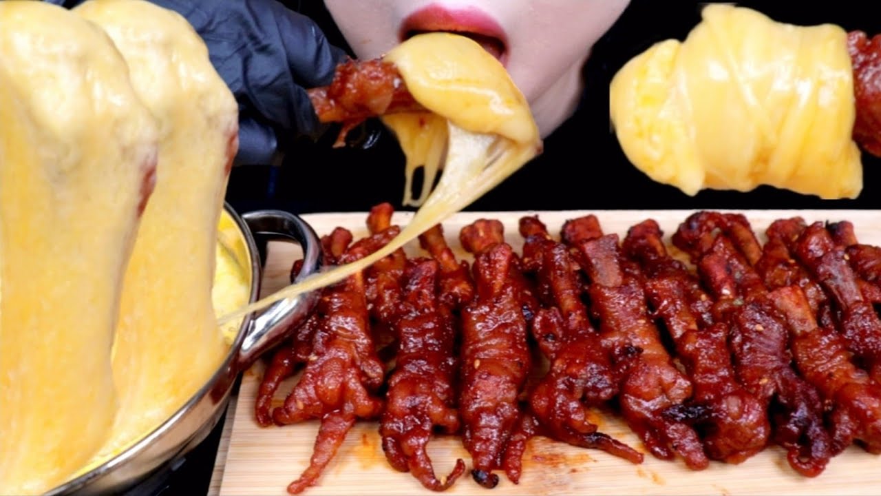 ASMR CHICKEN FEET 뼈있는닭발 직화튤립닭발 체다모짜렐라치즈 EATING SOUND MUKBANG