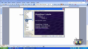How to Use or Insert Microsoft Office 2003 Word Documents Themes