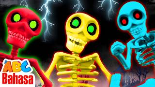 Lima Tengkorak Berjalan | Halloween Musik Untuk Anak | HooplaKidz Bahasa Indonesia