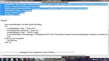 [VB.NET]EKRAN GÖRÜNTÜSÜ ALMA PROGRAMI