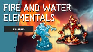 Miniature Painting Tutorial: Fire and Water Elementals in Transparent resin