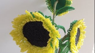 ПОДСОЛНУХИ из БИСЕРА. Tutorial: Beaded sunflower. Часть 1/3. Бисероплетение ПОДСОЛНУХИ из БИСЕРА. Tutorial: Beaded sunflower. Часть 1/3. Бисероплетение