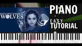 Selena Gomez & Marshmello - Wolves - Piano Tutorial / Cover - Synthesia (How To Play)