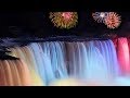 Beautiful Niagara Fall And Fireworks Display In Imagination