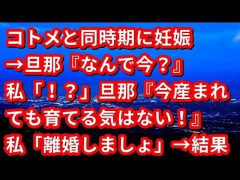 【修羅場】コトメと同時期に妊娠→旦那『なんで今？空気読めよ。』私「！？」旦那『今産まれても育てる気はない！』私「離婚しましょ」旦那『えっ』→結果・・・【修羅場な生活】
