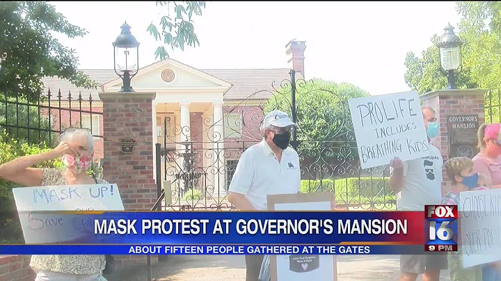Protestors voice concerns outside Governor's Mansion over the mask mandate ban as school year approa