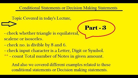 Special lecture on Decision Making Statements with examples | C programming | Part 3 | Day 6