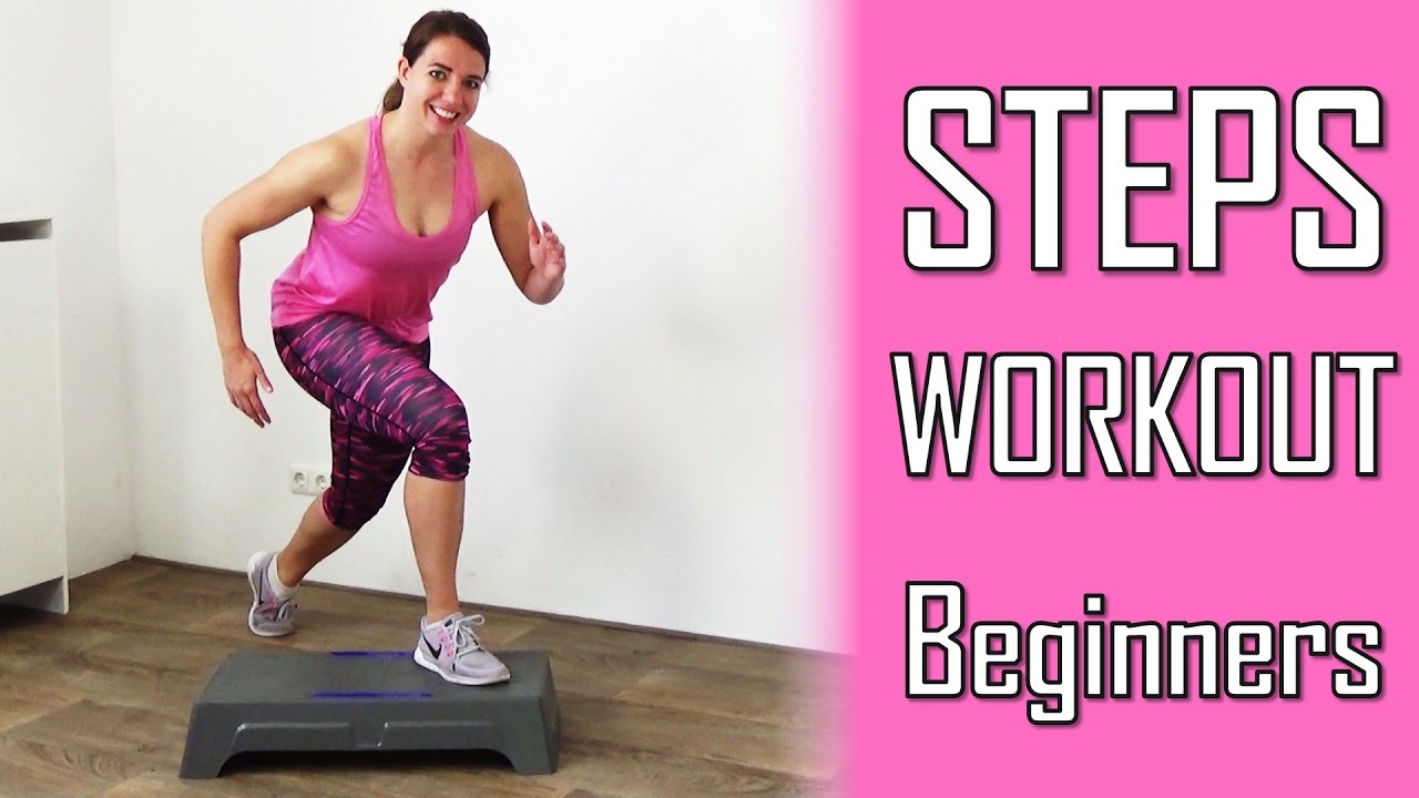 20 Minute Steps Workout Routine for Beginners - Stepper Exercises At Home 