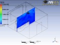 Air flow simulation in a roomhvac through a 4 way diffuser part3