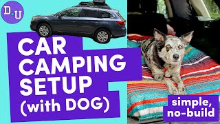 NoBuild Subaru Outback Car Camping Setup with Dog