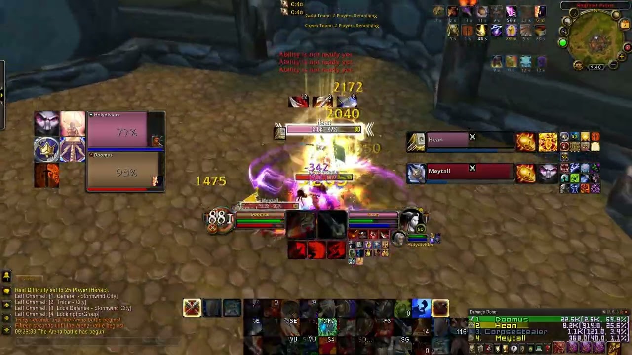 Arms Warrior Holy Paladin VS Unholy DK Ret Paladin WOTLK 2v2 Arena