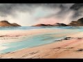 Zehn Minuten Aquarell Schottische Seelandschaft