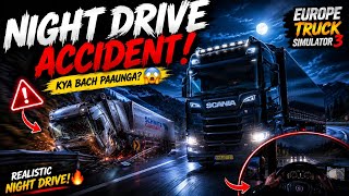 Europe Truck night Drive Nd accident #gaming #Europetruck #ets3