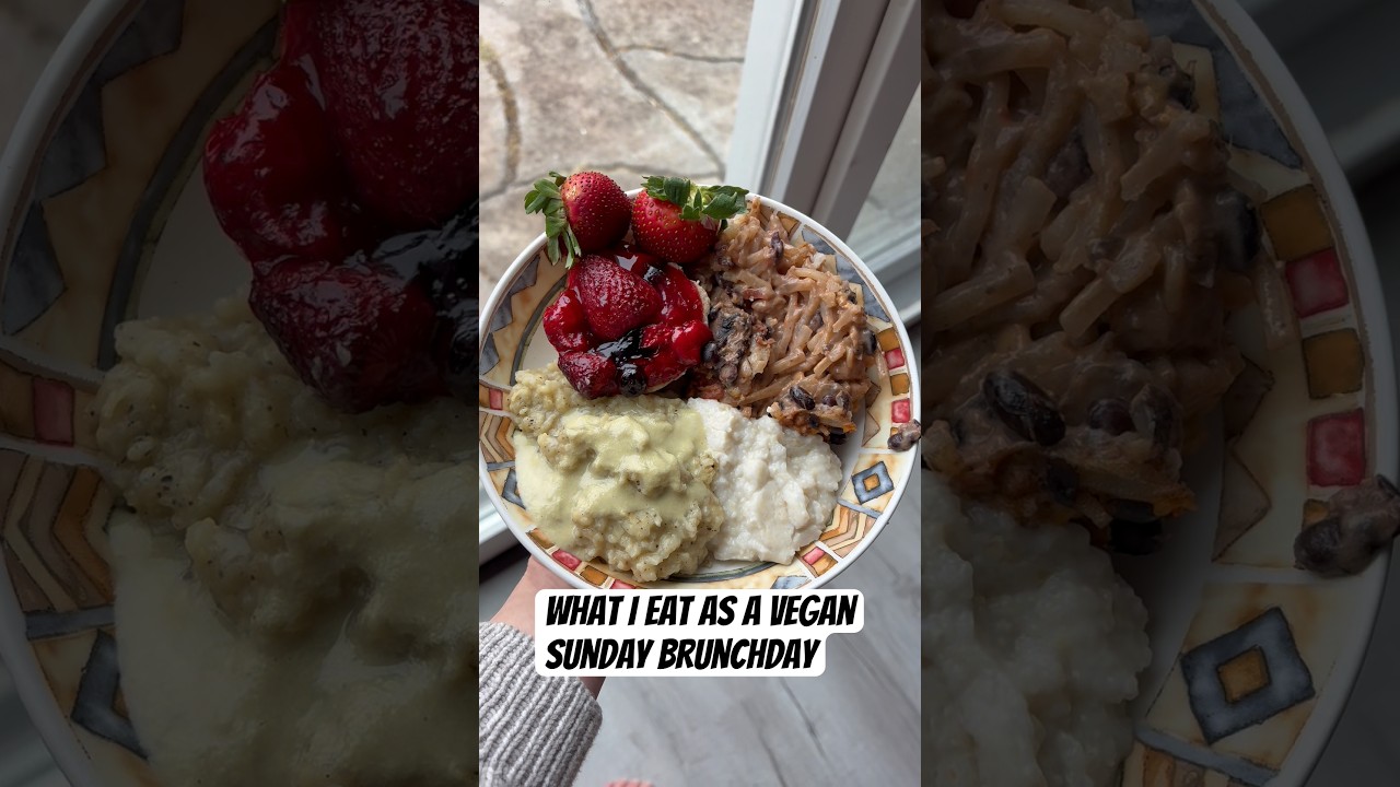 what I eat in a day as a vegan on pancake Sunday with a bonus brunch!
