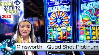 #G2E2023 Ainsworth   Quad Shot Platinum Slot Machine Preview screenshot 3