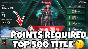 🔥POINTS REQUIRED TO GET TOP 500 TITLE IN BGMI ULTIMATE ROYALE | SUPREME TO LEGEND RANK PUSH TIPS ✅
