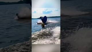 My wife was DETERMINED to make me fall off the tube 😅😅 #tubing #boat
