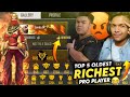 TOP 5 OLDEST RICHEST PRO PLAYER 😨 || Garena Free Will Fire