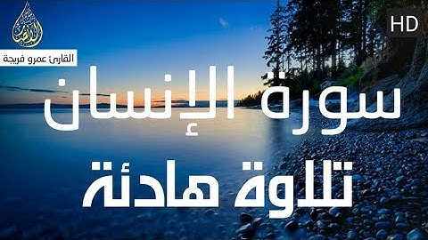 سورة الانسان كاملة مكتوبة ومترجمة بصوت القارئ عمرو فريجة