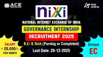 NIXI Governance Internship Application | Stipend: 20,000/- Per Month | Last Date: 26th Dec 2025