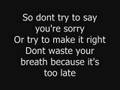 Your Love Is A Lie - Simple Plan (with lyrics)