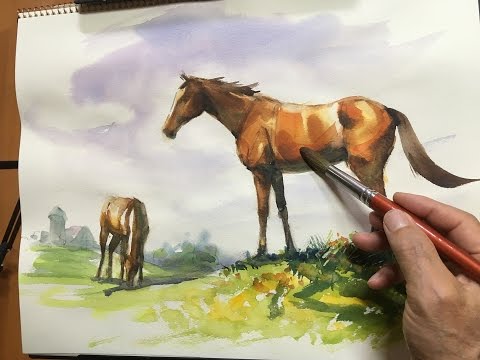 水彩画の基本 馬を描くコツ後編 5分講座 How To Draw A Horse 2 5min Watercolor Tips Youtube