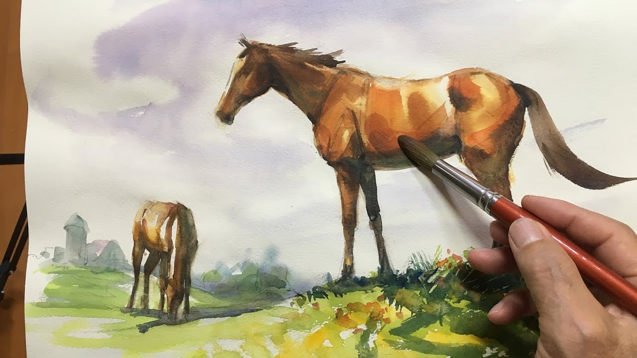 水彩画の基本 馬を描くコツ後編 5分講座 How To Draw A Horse 2 5min Watercolor Tips Youtube