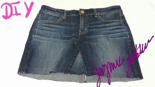 Como Hacer Una Falda De Mezclilla Reciclada!!! - How To Make a Recycled  Denim Skirt 