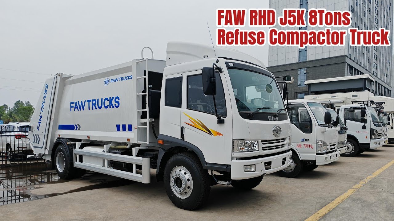 FAW RHD J5K 8Tons Refuse Compactor Truck for Tanzania Kenya Zambia