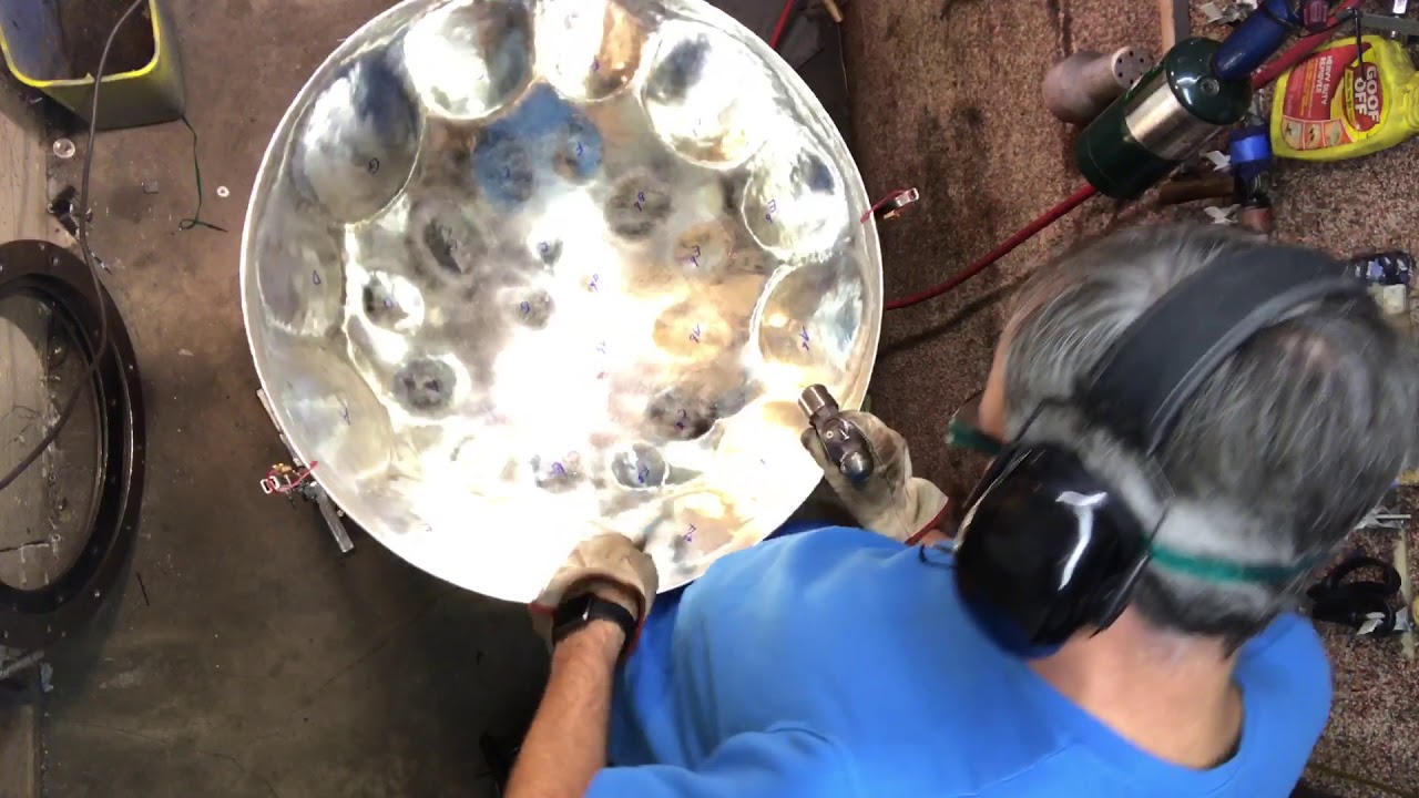 Tuning oversized 27" Diam G steel drum pan