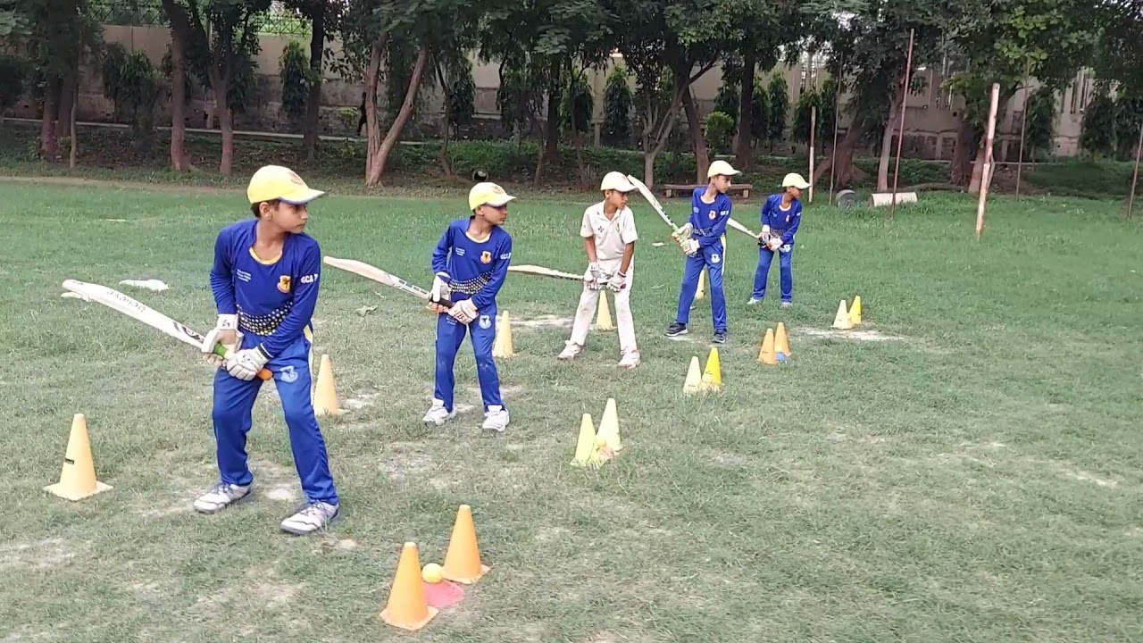 Cricket batting drill Cone straight drive batting drill... YouTube