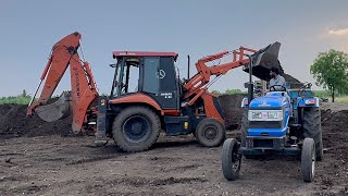 Sonalika || Kubota 4501 Loading Soil JCB 3dx Backhoe Loader | Stuck in Mud #jcb #tractor #bulldozer