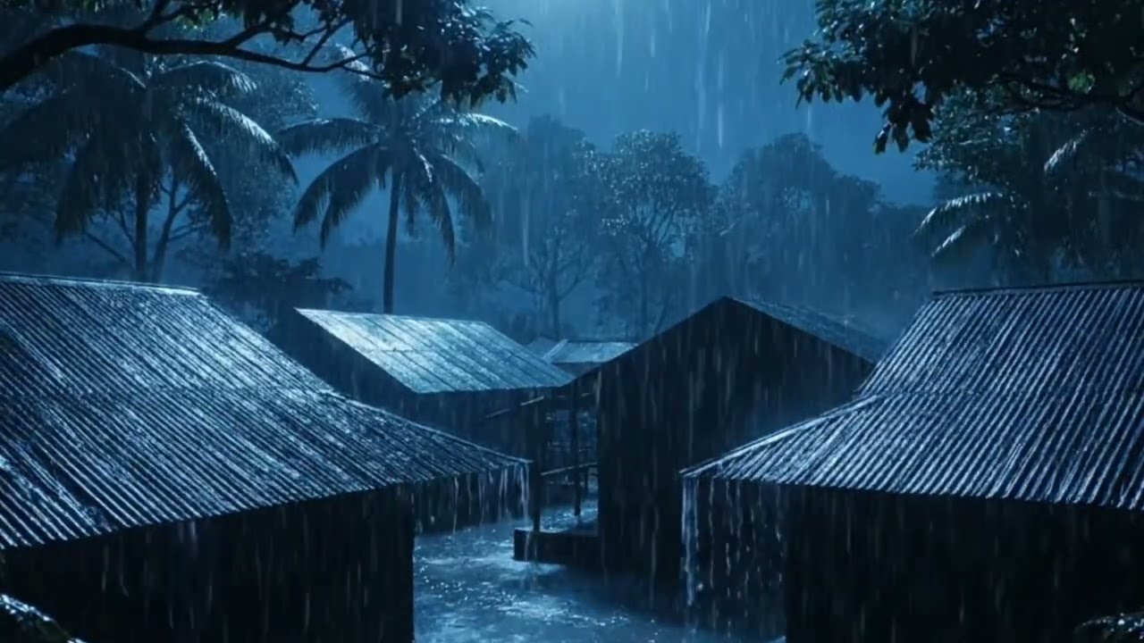 Peaceful Night Rain Sounds for Sleeping 10 Hours Relaxing Rain White Noise for Rest