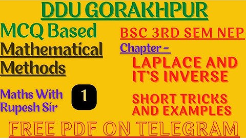 Laplace transform | MCQ | Inverse transform | BSc 3rd semester Math | NEP | Rupesh Sir | #MathVath |